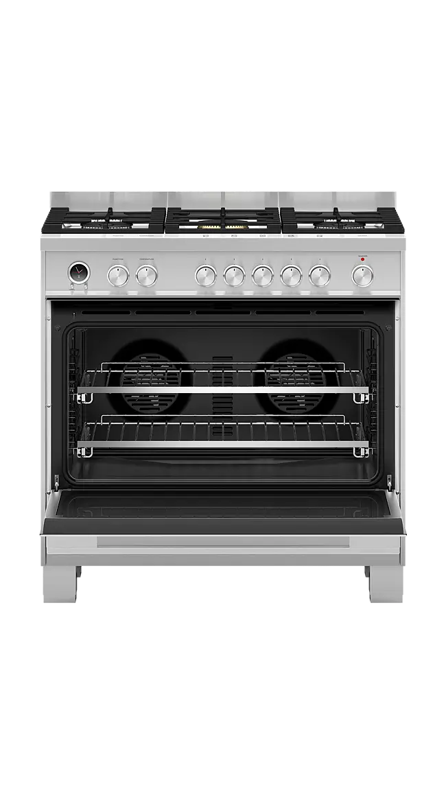 Fisher & Paykel OR90SDG6X1 90cm Series 9 Contemporary 5 Burner Dual Fuel Pyrolytic Freestanding Cooker