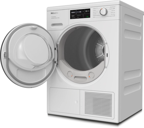 Miele TEL785 WP Freestanding Dryer in Lotus White - Chrome Door – image 3
