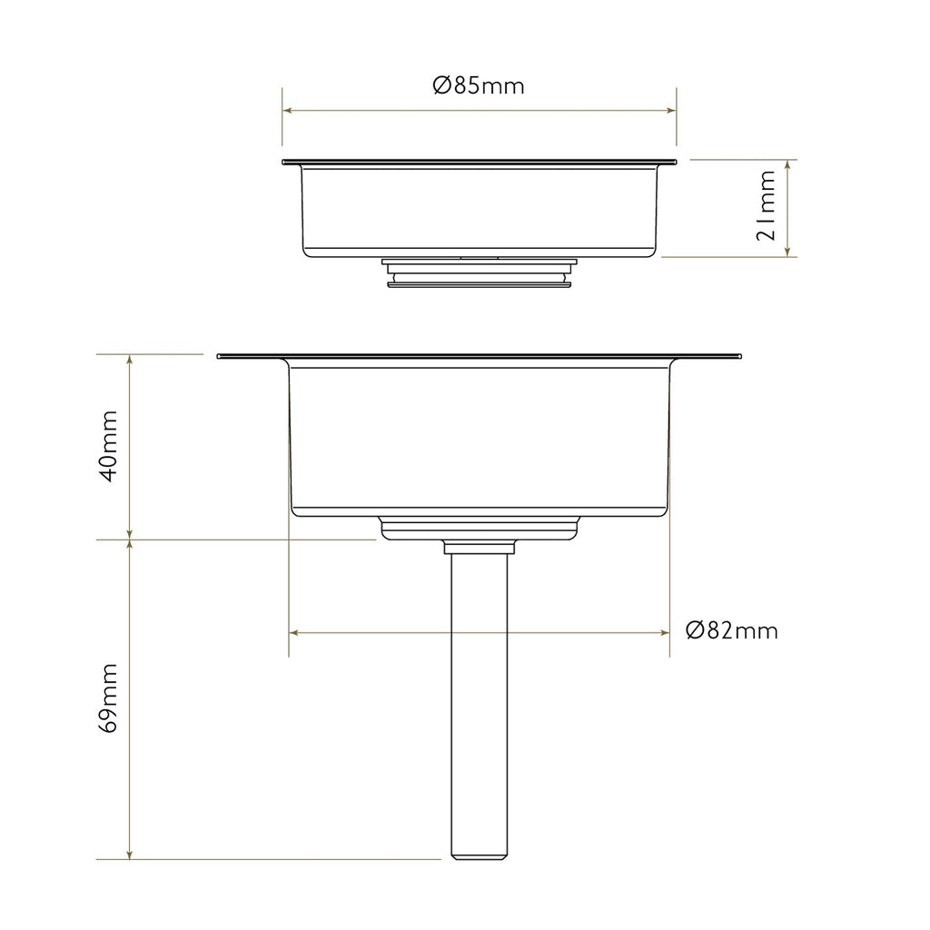 Bidbury & Co 3.5" Traditional Waste
