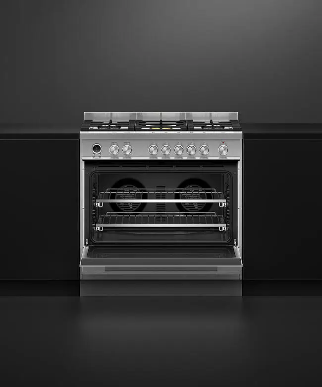 Fisher & Paykel OR90SDG6X1 90cm Series 9 Contemporary 5 Burner Dual Fuel Pyrolytic Freestanding Cooker