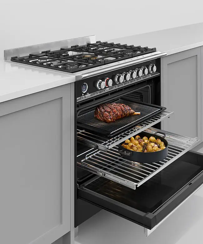 Fisher & Paykel OR90SCG6B1 90cm Series 9 Classic 5 Burner Dual Fuel Pyrolytic Freestanding Cooker