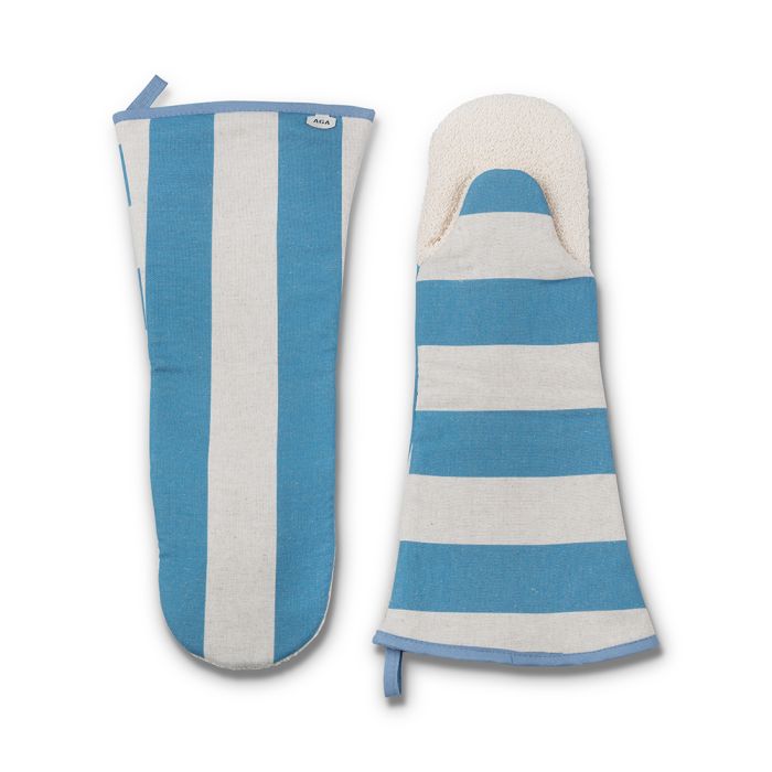 AGA Marina Blue Stripe Long Gauntlet
