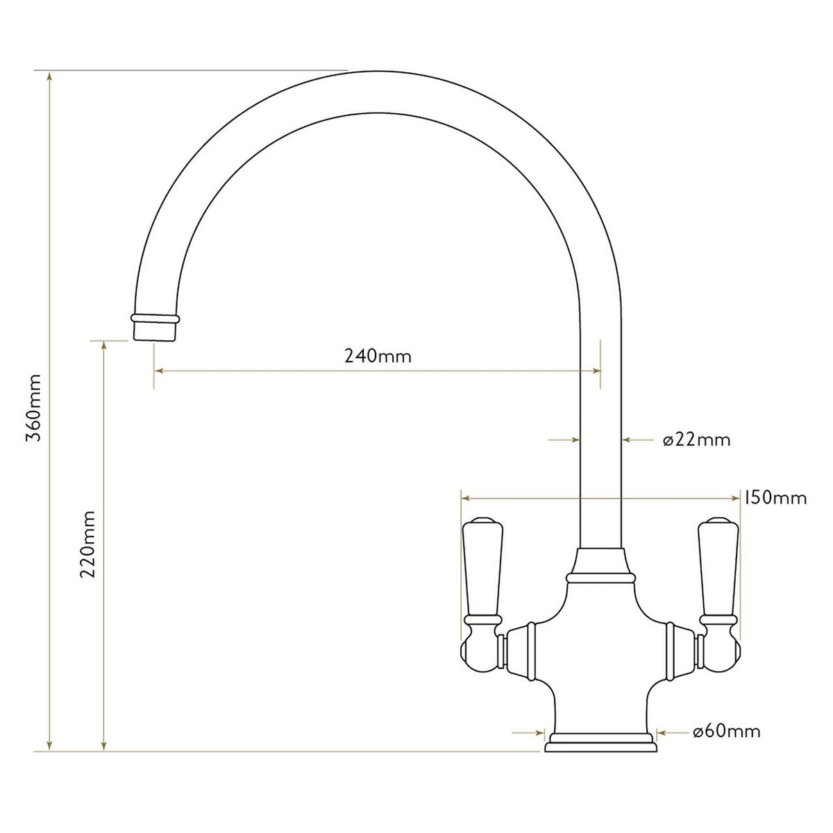 Bidbury & Co Amesbury Kitchen Tap — Polished Nickel