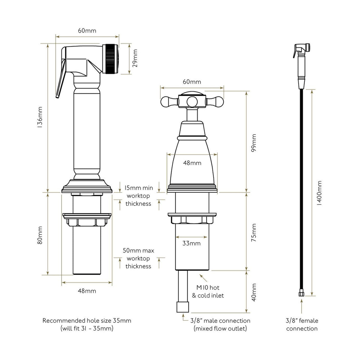 Bidbury & Co Chalford Kitchen Tap — Chrome