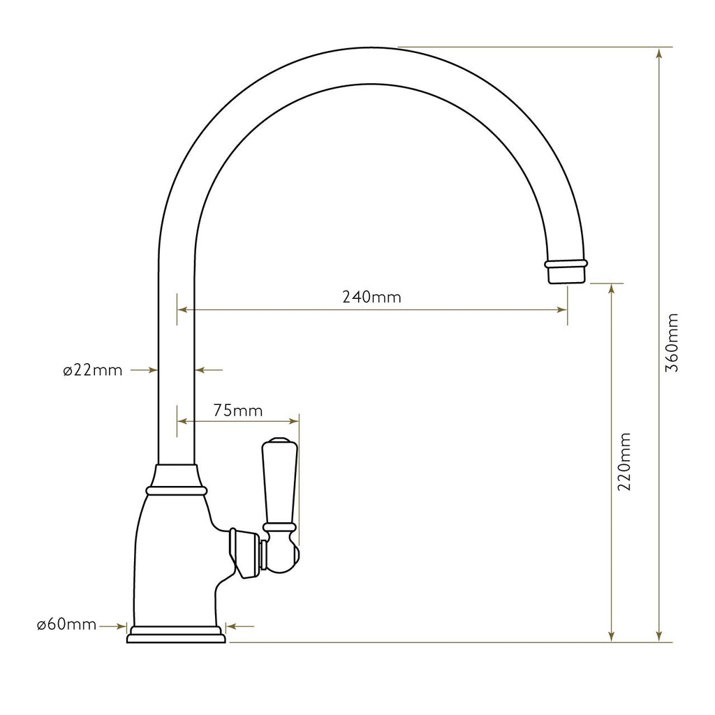 Bidbury & Co Malvern Kitchen Tap — Chrome