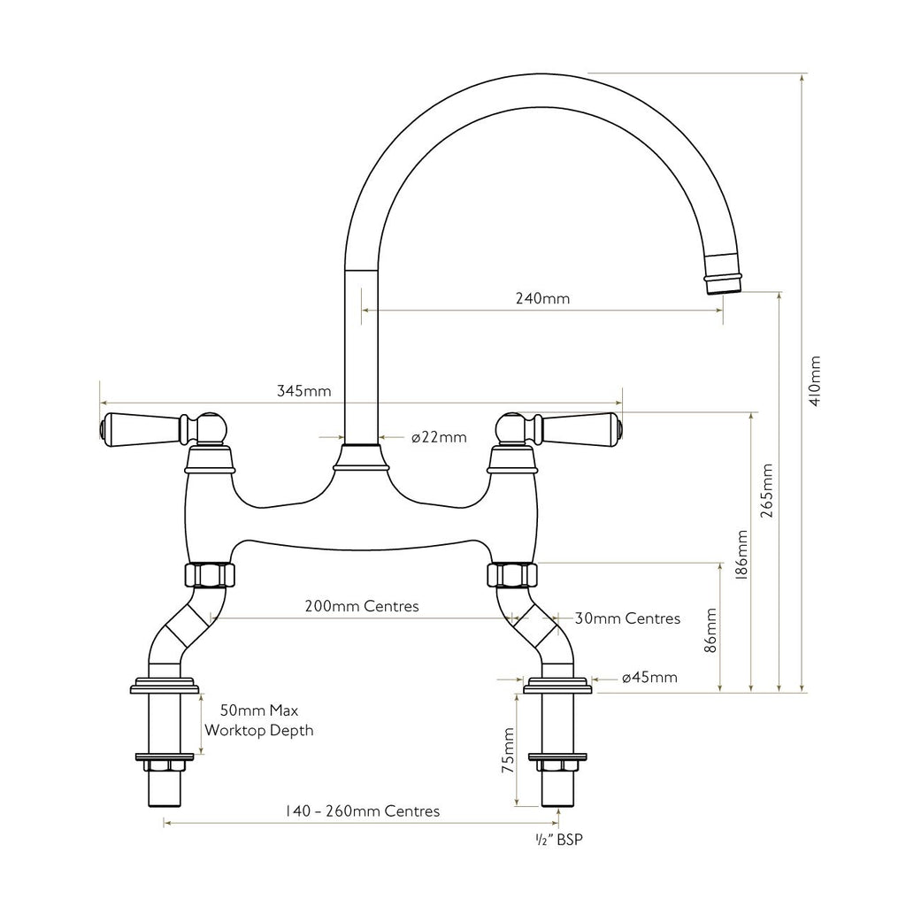 Bidbury & Co Moreton Kitchen Tap — Chrome