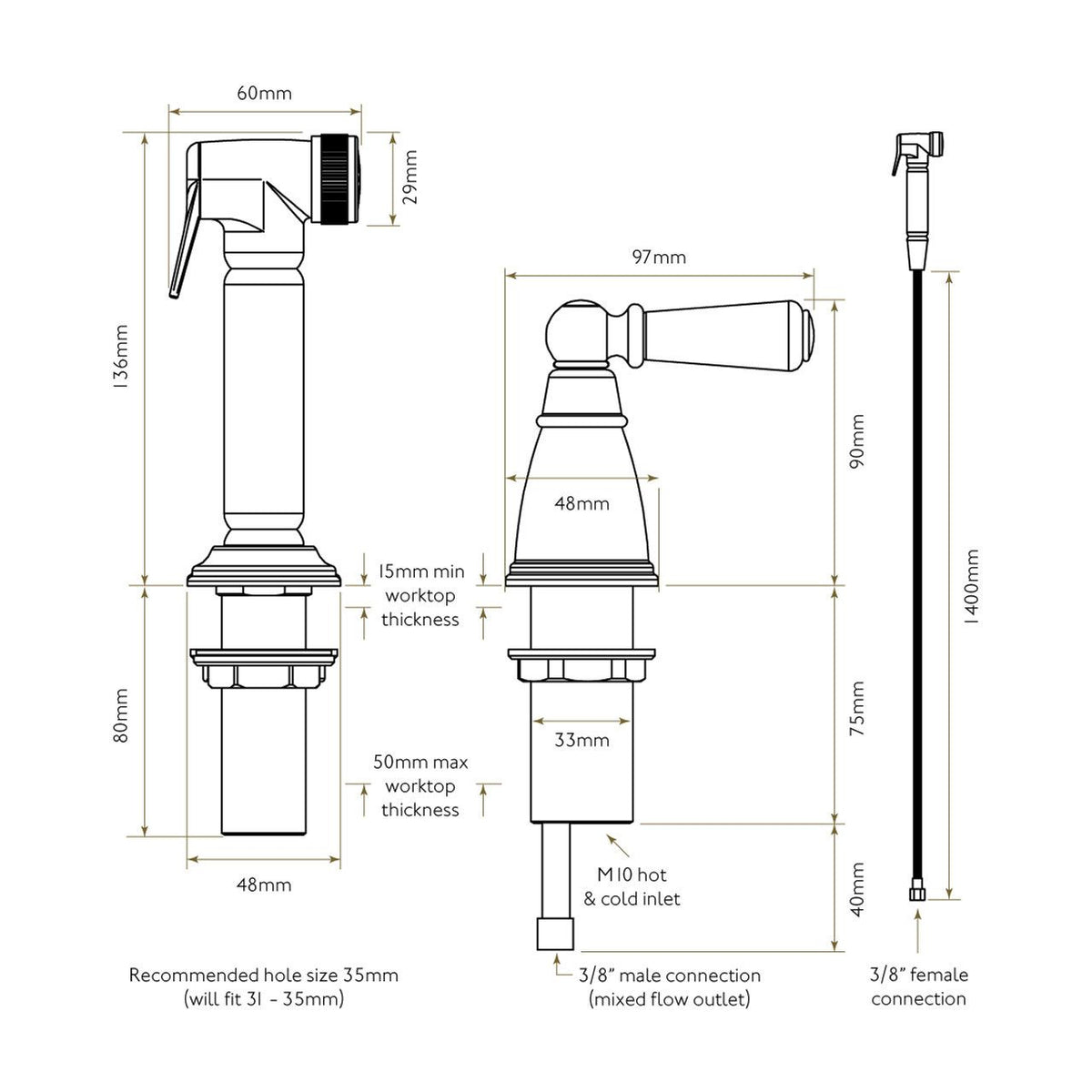 Bidbury & Co Taynton Kitchen Tap — Chrome