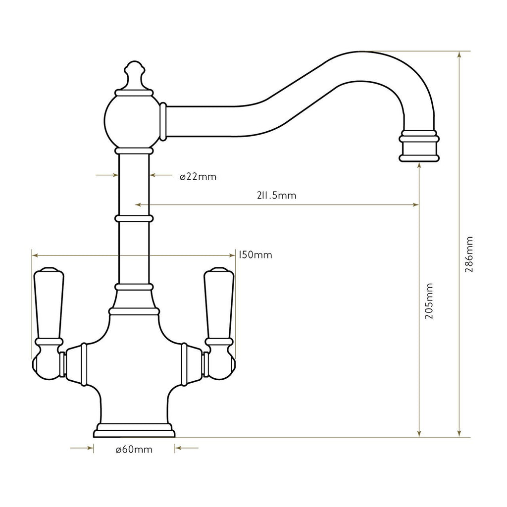 Bidbury & Co Bickton Kitchen Tap — Chrome