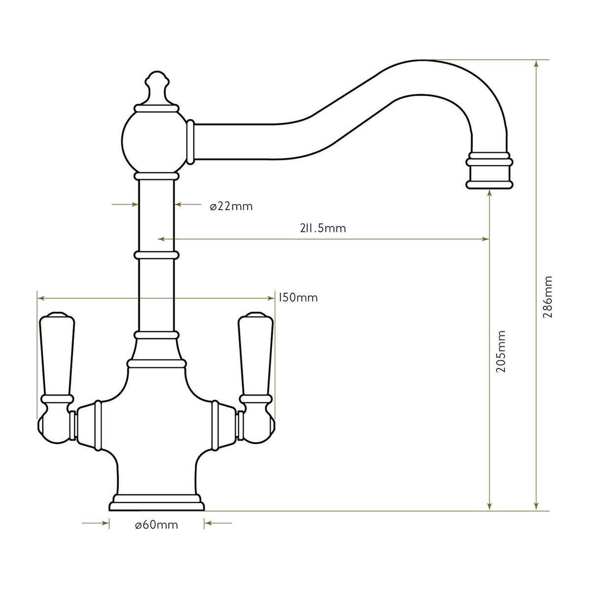 Bidbury & Co Bickton Kitchen Tap — Chrome